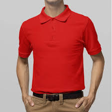 Polo pour hommes à manches courtes rouge uni en coton 100% de haute qualité, technique d'impression, tricoté respirant, vente en gros - Product Image 2