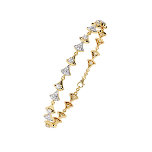 Pulsera de Diamantes de Lujo para Mujer, Chapada en Oro de 18K, Diseño de Cadena con Eslabones Triangulares Geométricos, Joyería para Uso Diario - Product Image 1