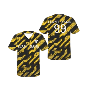 Camiseta de Béisbol Sublimada con Estampado Personalizado, Azul, Cuello en V, Manga Corta, Unisex para Adultos, Transpirable, Personalizable - Product Image 4