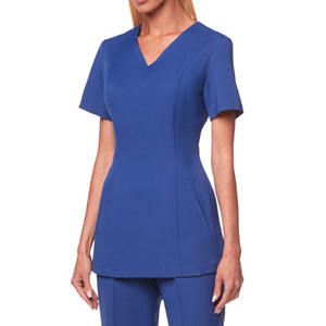 Tuniques de travail pour femmes en coton, polyester et élasthanne pour salons de beauté et spas, avec couleur personnalisée et manches courtes - Product Image 5