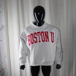เสื้อสเวตเชิ้ตทรงบ็อกซี่ แบรนด์ BOSTON U คอเต่า 450 GSM ปักชื่อตามสั่ง ผ้าฝ้ายฟลีซเฟรนช์เทอร์รี่ 100% - Product Image 4