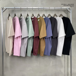 T-shirt à manches courtes surdimensionné uni à col rond pour homme, style streetwear, tissu jersey 100% coton, respirant, coupe régulière - Product Image 2