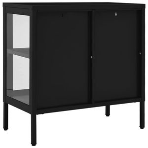 Aparador Mediano en Acero con Recubrimiento en Polvo Negro para Sala de Estar, Gabinetes Elegantes y Duraderos - Product Image 5