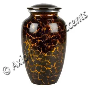 Metal Funeral Cremation Urn for Adult Ashes, Blue Fire Aluminum <b>Design</b> <b>by</b> Axiom Home Accents Selling Online Human - Product Image 3