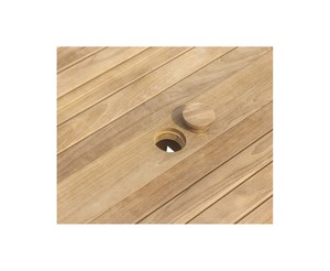 Table de salle à manger ovale pliable en teck recyclé naturel, moderne, durable et de haute qualité, pour appartement, hôtel, terrasse - Product Image 4