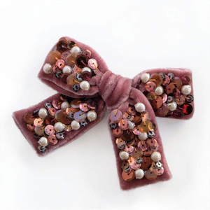 Embroidered Floral Lace Bridal Hair Clip Elegant Hair Bow with Pearl and Crystal Hair <b>Accessories</b> for Women - Product Image 3