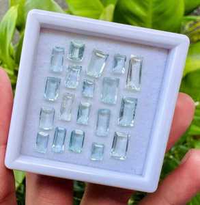 พลอยอะความารีนธรรมชาติทรงบาแกตต์สีน้ำเงินสำหรับทำเครื่องประดับ แหวน จี้ ต่างหู ความใสสูง - Product Image 4