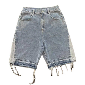 2026 New Arrival Men's Light Wash Denim Shorts Straight Leg Mid Waist Casual Summer Streetwear Y2K Custom Made OEM - Product Image 5