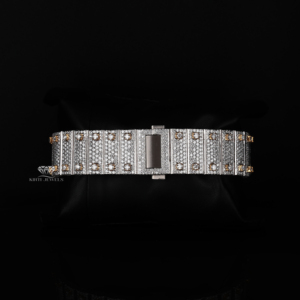 นาฬิกาข้อมือผู้ชายหรูหราประดับเพชรโมอิสซาไนต์ทรงสี่เหลี่ยม หน้าปัดตัวเลขอารบิกสองสี ตัวเรือนสแตนเลสสตีล ระบบออโตเมติก เหมาะสำหรับใช้ในชีวิตประจำวัน - Product Image 5