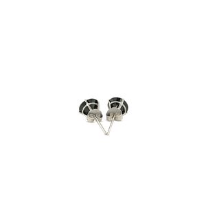 Orecchini a perno in oro bianco 14k con zirconia cubica nera sfaccettata da 6 mm, gioielli piercing alla moda - Product Image 3