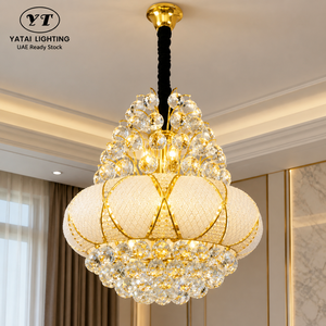 Modern Luxury Crown <b>Crystal</b> <b>Chandelier</b> With Gold Iron Frame And 15 E14 Sockets Adjustable Height For Dining Room - Product Image 1