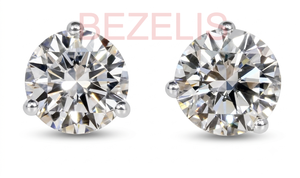 Pendientes de Diamantes Redondos Cultivados en Laboratorio para Mujer, Engaste Clásico para Bodas y Regalos, Venta al Por Mayor, Joyería Fina - Product Image 2