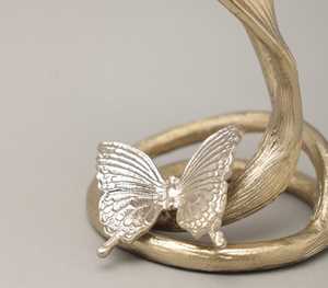 LumiNest <b>Silver</b> <b>Candlestick</b> Holder with Butterfly Design 10 Inch Height Durable Home Decoration - Product Image 4