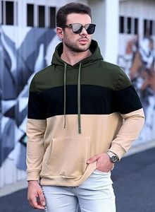 เสื้อฮู้ดแฟชั่นฤดูหนาวสำหรับผู้ชาย ผ้าผสมโพลีเอสเตอร์และคอตตอน ผ้าฟลีซอุ่นสบาย สีพื้น รับสกรีนลายตามสั่ง สวมใส่สบายๆ ในชีวิตประจำวัน - Product Image 5