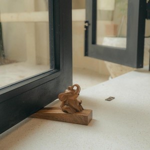 Wholesale Handcrafted Sheesham Wood Carved <b>Elephant</b> Door Stopper - Unique Indian <b>Decor</b> - Product Image 3