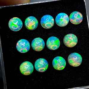 Lot de cabochons d'opale éthiopienne multi-feu, pierres précieuses rondes de 4 mm, 5 mm, 6 mm, 7 mm, 8 mm, 9 mm pour la fabrication de bijoux - Product Image 2