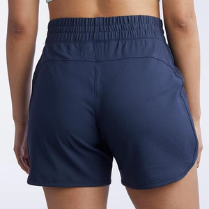 Shorts Deportivos de Punto para Mujer, Cintura Alta, Color Sólido, con Bolsillos, Secado Rápido, Material de Spandex y Poliéster - Product Image 4