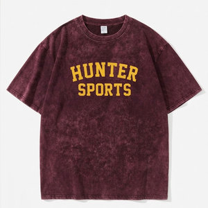 Camiseta de hombre personalizada de gran tamaño con lavado ácido, estilo casual vintage, de algodón de alta calidad y peso pesado. - Product Image 1