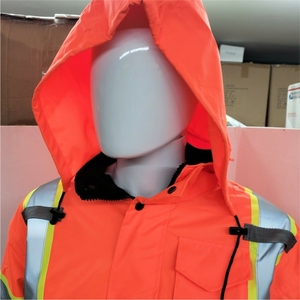 High Visibility Safety <b>Jacket</b> <b>Reflective</b> Waterproof Workwear Bomber Coat Industrial Construction Traffic Safety Parka for <b>Men</b> - Product Image 2