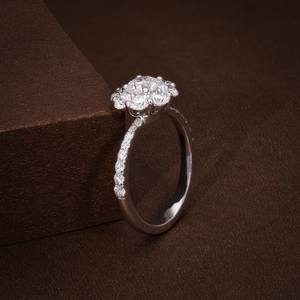 Anillo de Compromiso con Diamante Cultivado en Laboratorio, Corte Redondo, Certificado VVS VS, Anillo Solitario de Oro de 14K/18K, Anillo Floral para Novia - Product Image 2