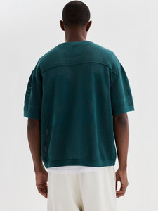 T-shirt en maille pour homme, manches courtes, respirant, coupe décontractée, 100 % polyester, hauts d'été, maillots de sport sur mesure, mode streetwear - Product Image 2