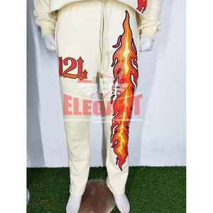 Flare <b>Tracksuit</b> Screen Printing Stacked Sweat Pants Flared Style High Quality Newest DTG DTF Printed <b>Tracksuits</b> Flame Design - Product Image 2