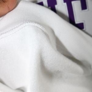 AMHERST WHITE <b>Mock</b> <b>Neck</b> Sweatshirt 100%PURPLE Applique Embroidery wide <b>neck</b> Sweatshirt Finer Threads - Product Image 5