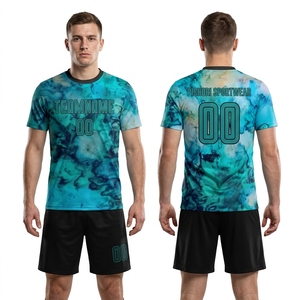 Custom Green Yellow Polyester Sublimation Soccer Uniform with Contrast Chest Graphics and Green <b>Shorts</b> - Product Image 5