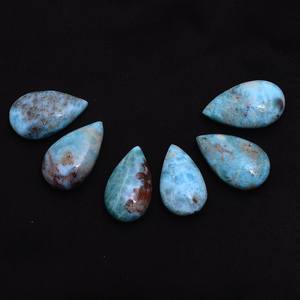 Perles de larimar naturelles, forme poire, lisses, 16x26mm, pierres semi-précieuses, pour la création de bijoux - Product Image 1