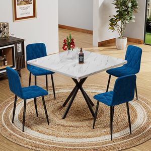 Mid Century Modern <b>Square</b> Dining <b>Table</b> for 4-6 People <b>Kitchen</b> Dining Room or Office Multifunctional Coffee <b>Table</b> - Product Image 4