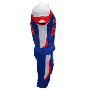 Ensemble de maillot et pantalon de football américain personnalisé, 100% polyester respirant et à séchage rapide, manches courtes, uniforme de football sublimé - Product Image 5