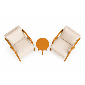Luxury Solid Teak Scandinavian Modern Linear Comfort Lounge Set Outdoor Seating Set Soft Cushions Side <b>Table</b> - Product Image 2