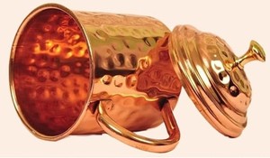 Pichet à eau en cuivre avec couvercle, grande capacité, double paroi, portable, pour la maison, la cuisine et la salle à manger - Product Image 2