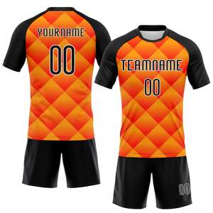 Conjunto de Uniforme de Voleibol Estilo Campeonato Negro y Naranja, Tela de Alto Rendimiento Atlético, Logotipo de Patrocinador Personalizado, Nombre del Equipo, Fabricante - Product Image 1