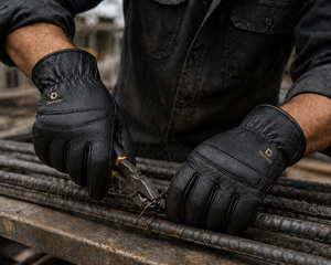 Gants de sécurité personnalisés en cuir de mouton rayés pour hommes, longueur poignet, haute qualité, doublure en coton respirant, détection des aiguilles, quatre doigts - Product Image 3