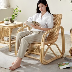 Aesthetics House Decoration Handicraft Natural Rattan Armchair <b>Sofa</b> <b>Modern</b> Luxury Sitting Room Balcony Couches - Product Image 3