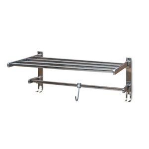 Stainless Steel Rectangular Folding Towel Rack 180° Rotatable Wall Mounted Bathroom Towel Holder Durable <b>Chrome</b> Color - Product Image 1