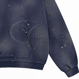 เสื้อฮู้ดดี้ผ้าฟลีซคอตตอนหนานุ่มสำหรับผู้ชาย สไตล์ลำลอง ตกแต่งด้วยโลโก้แบบกำหนดเองและคริสตัล  ผลิตโดยผู้ผลิต OEM ขายส่งจำนวนมาก - Product Image 5
