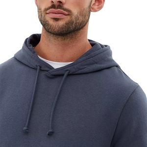 Gran oferta Color liso en blanco logotipo personalizado Slim Fit algodón Essentials cordón gota hombro pulóver Sudadera con capucha para hombre 2026 - Product Image 3