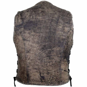 <b>Men's</b> Genuine Leather Motorcycle <b>Jacket</b> Casual Canvas Vest Outer Wear for Winter Bikers Plus Size Waterproof Anti-Pilling Quick - Product Image 2