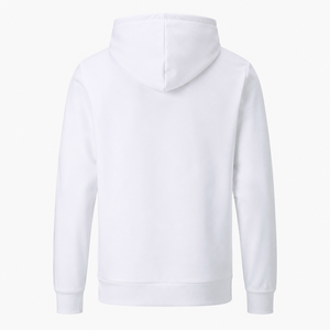 Sweat-shirt à capuche blanc uni personnalisé unisexe en mélange de coton avec poche kangourou - Product Image 3
