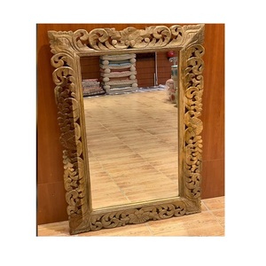 Customized size and shape mirror frame wood and mother of pearl work bedroom mirror frame for home decor accessories - Product Image 3