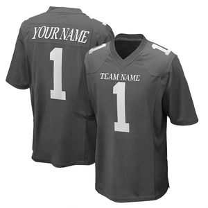 Maillot de football américain respirant à manches courtes gris pour homme et femme, coupe athlétique oversize unisexe - Product Image 1