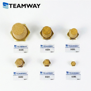 TEAMWAY Silenciador de Bronce Sinterizado Serie SG, Filtro de Ruido Neumático de Latón para Escape M5 1/8" 1/4" 3/8" 1/2" 3/4" - Product Image 1