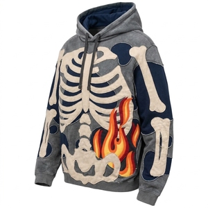 Custom Embroidered <b>Men's</b> 100% Cotton <b>Sherpa</b> Lined Hooded Sweatshirt Pullover <b>Hoodie</b> Solid Pocket Eco-Friendly Breathable Casual - Product Image 4