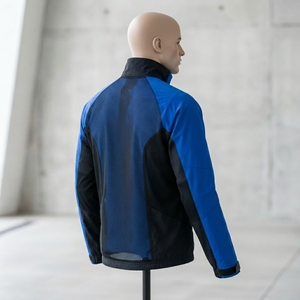 <b>Men</b> Blue <b>Black</b> Color Block <b>Windbreaker</b> Jacket Full Zip Mesh Panel Outdoor Sports Running Jacket - Product Image 4