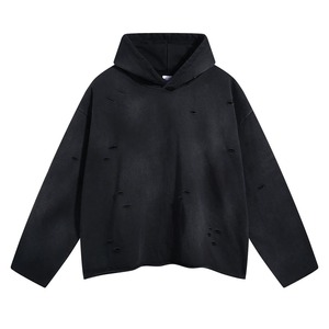 Sweat à capuche oversize pour homme, personnalisé, effet délavé soleil, manches longues, style déchiré, effet délavé à l'acide - Product Image 5