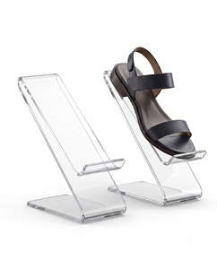 Présentoir de chaussures en acrylique transparent Sandal High Heel Holder Rack et Riser Support pour magasins de détail Centres commerciaux et comptoirs - Product Image 1