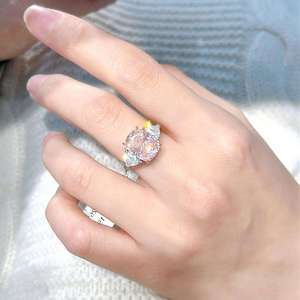 Bague en diamant de laboratoire taille coussin couleur E, plaqué or massif 9K 14K 18K, certifiée IGI, bijoux de luxe pour femme, mariage et fiançailles - Product Image 4