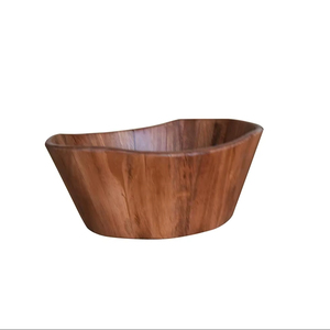 Tazón de Madera para Servir Alimentos, Grande, Curvo, Hecho a Mano, para Aperitivos, Frutas, Ensaladas, Decoración de Mesa, Venta Caliente - Product Image 1